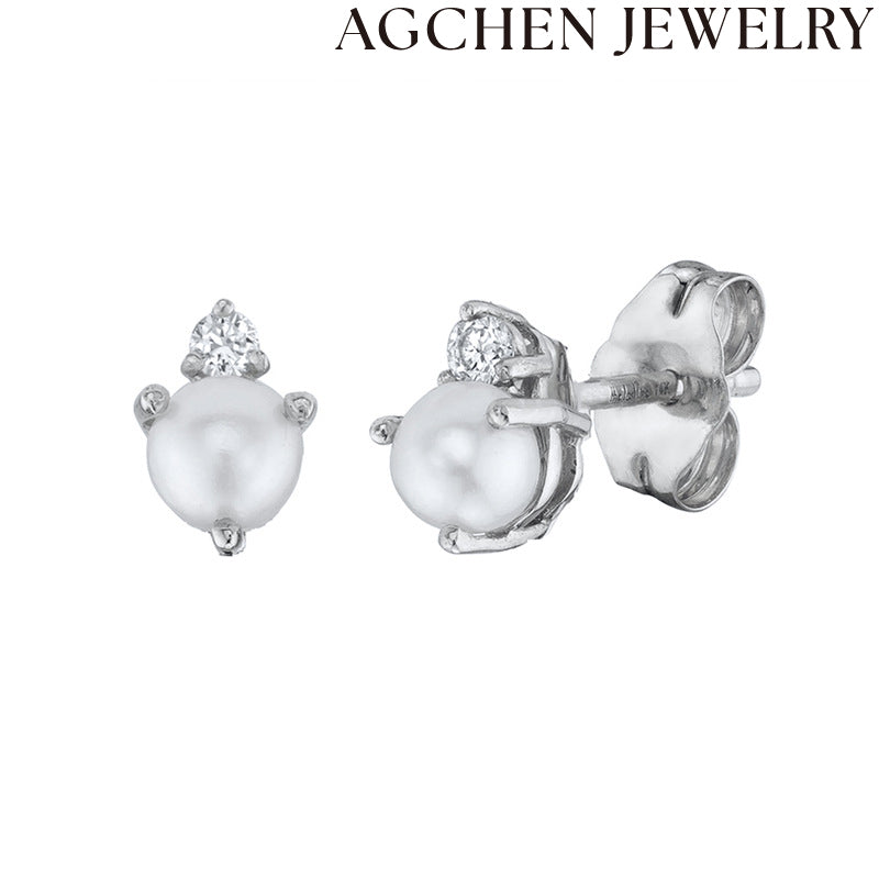 AG Pearl and Zircon Earrings