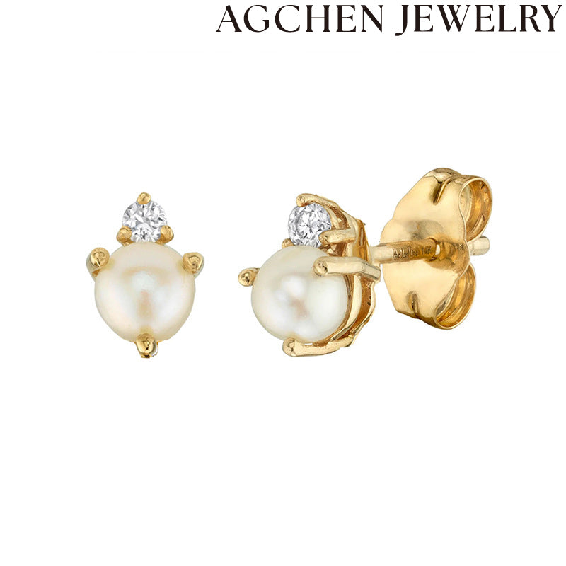 AG Pearl and Zircon Earrings