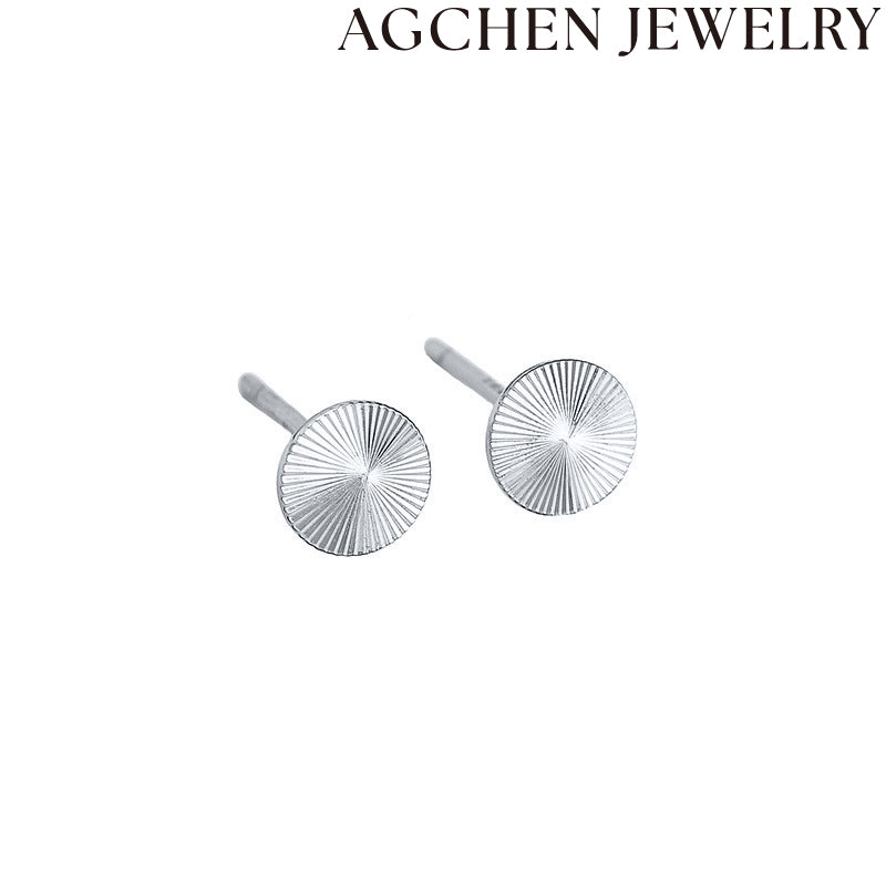 AG Round Circle Stud Earrings