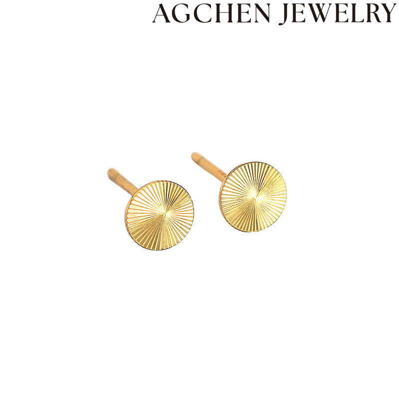 AG Round Circle Stud Earrings