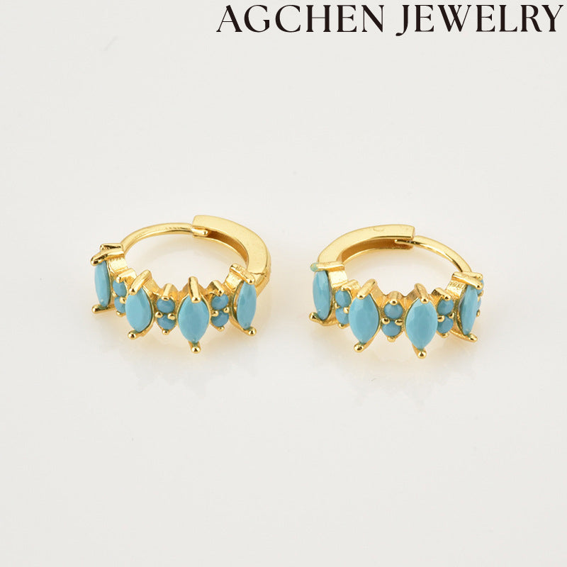 AG Irregular Multicolored Zirconia Earrings