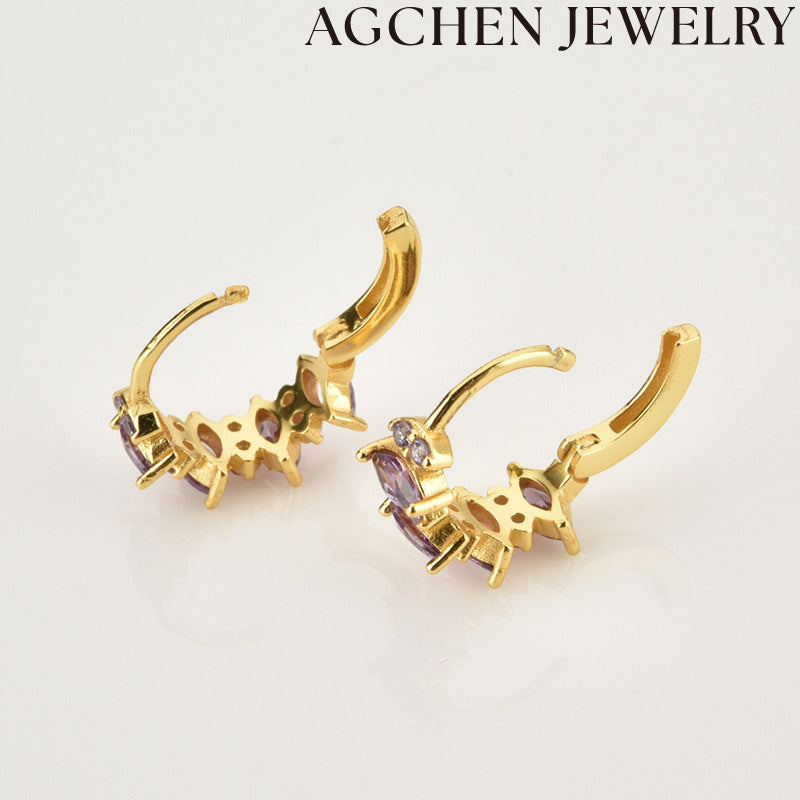 AG Irregular Multicolored Zirconia Earrings