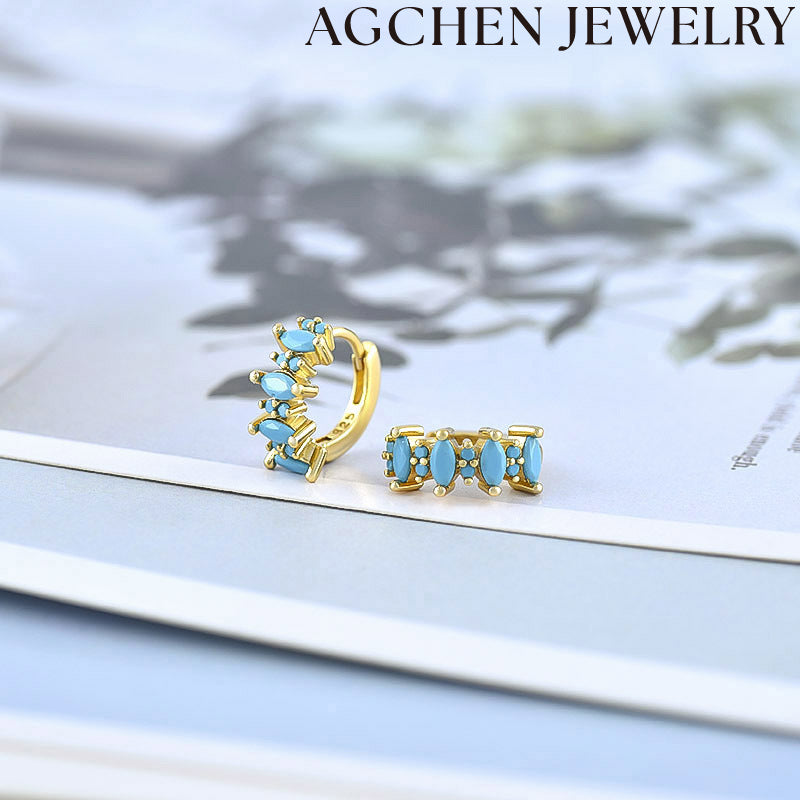 AG Irregular Multicolored Zirconia Earrings