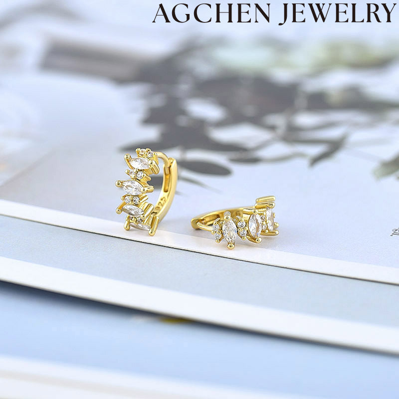 AG Irregular Multicolored Zirconia Earrings