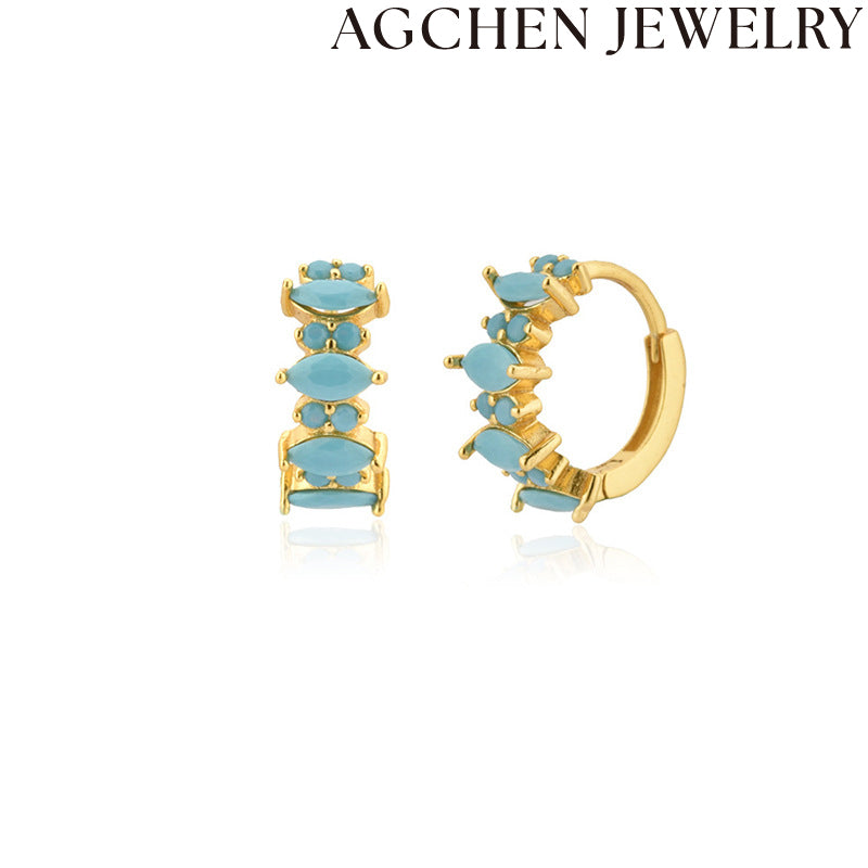 AG Irregular Multicolored Zirconia Earrings