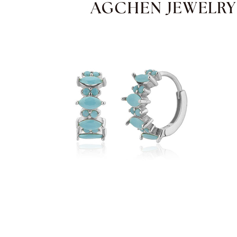 AG Irregular Multicolored Zirconia Earrings