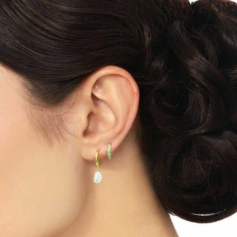 AG Spiral Black and White Earrings