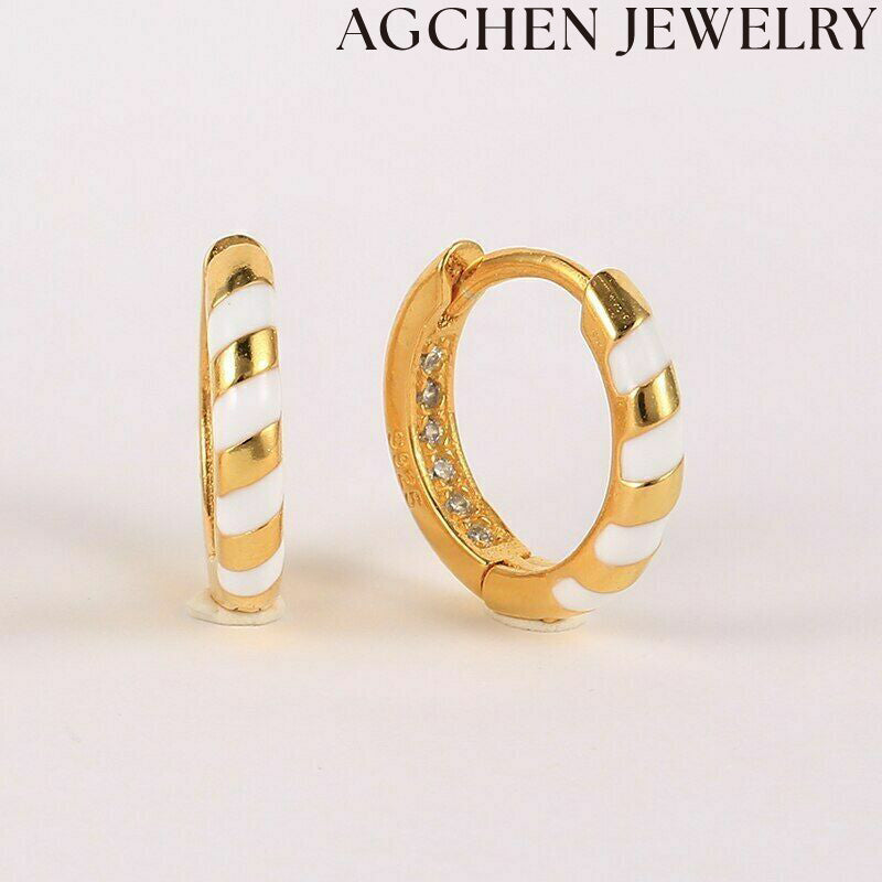 AG Spiral Black and White Earrings