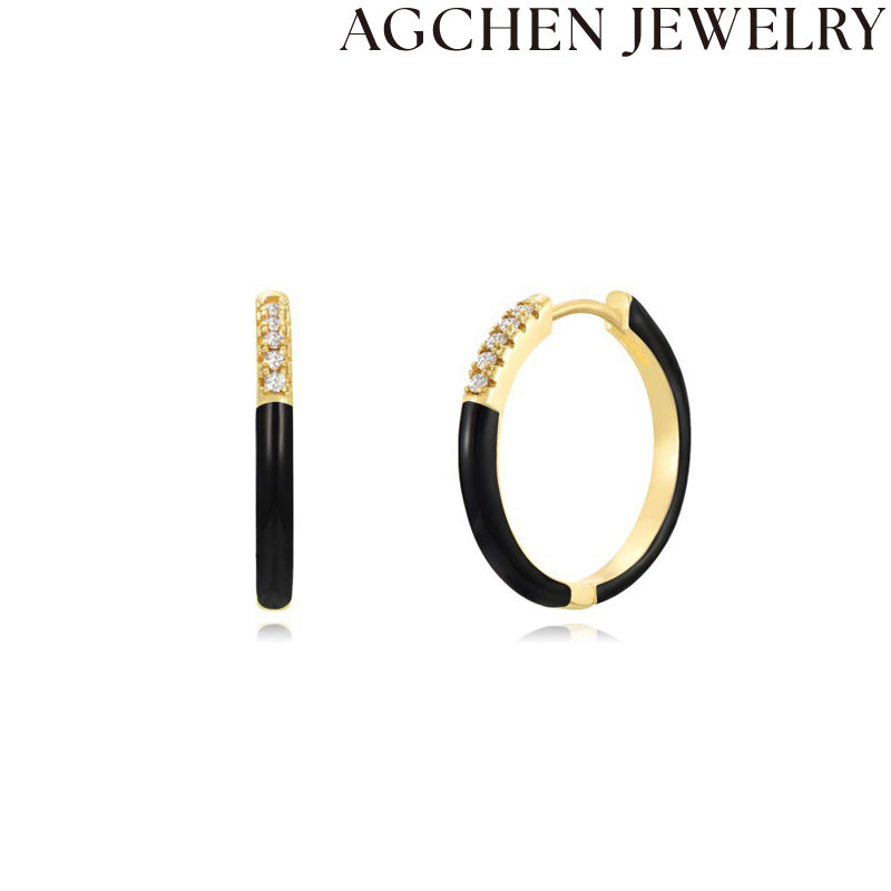AG Black Zirconia Earrings