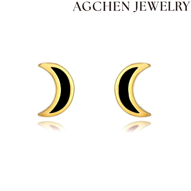 AG Black Moon Stud Earrings