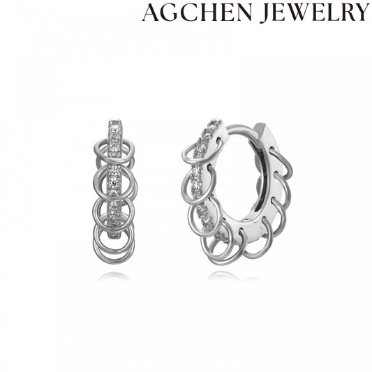 AG Circular Zirconia Ring Earrings