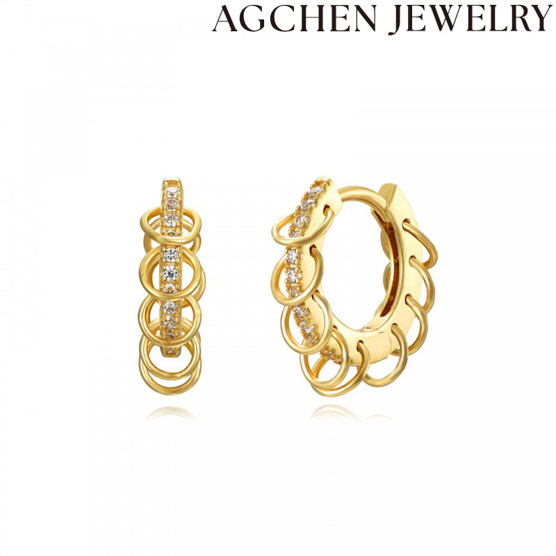 AG Circular Zirconia Ring Earrings
