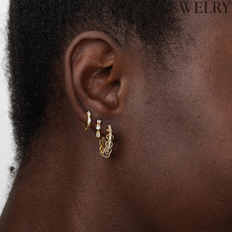 AG Circular Zirconia Ring Earrings