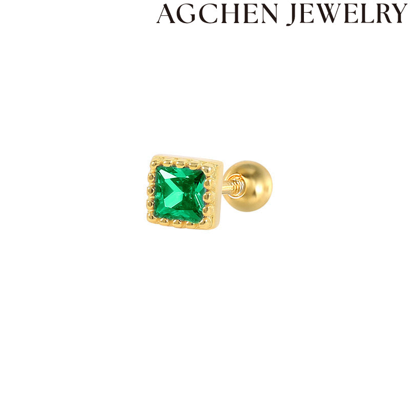 AG Light Square Zircon Earrings