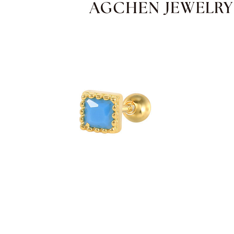 AG Light Square Zircon Earrings