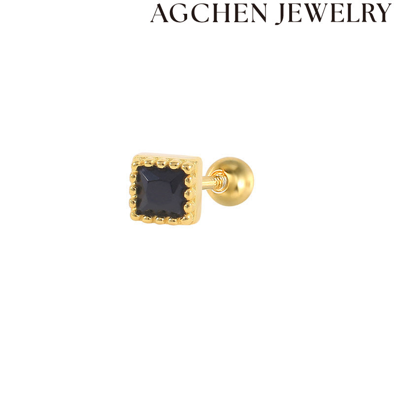 AG Light Square Zircon Earrings
