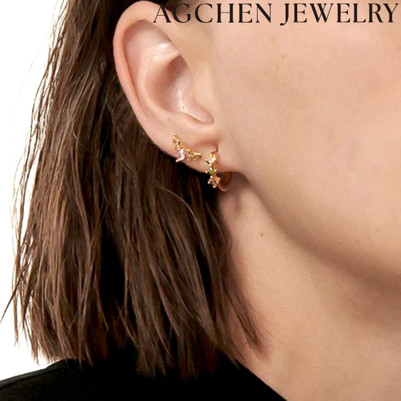 AG Wing Zirconia Earrings