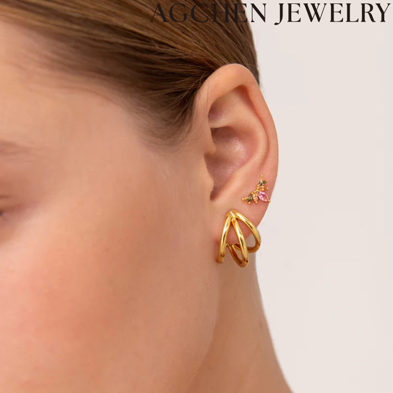 AG Wing Zirconia Earrings