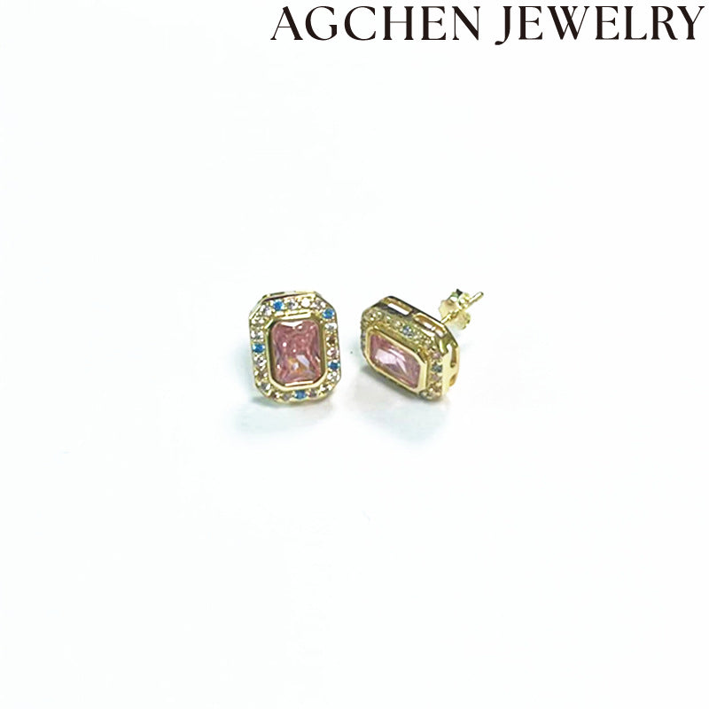 AG Square Zirconia Earrings