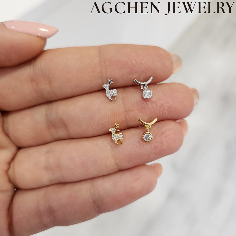 AG Minimalist Round Zirconia Earrings