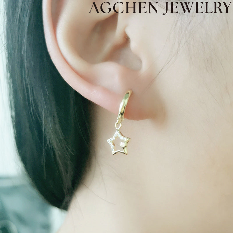 AG Star-Shaped Zirconia Earrings