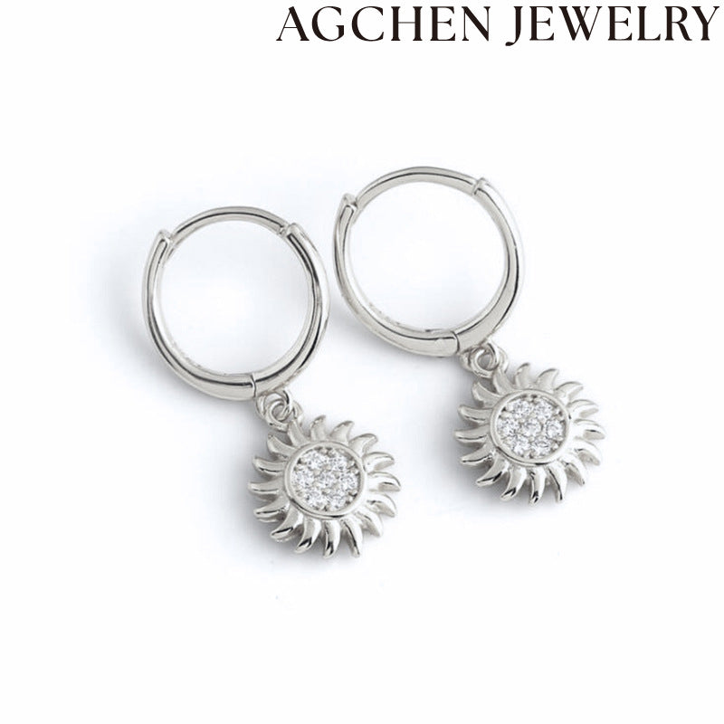 AG Sunflower Zirconia Earrings