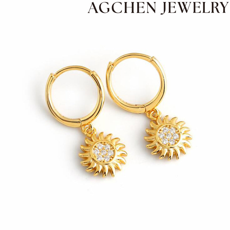 AG Sunflower Zirconia Earrings