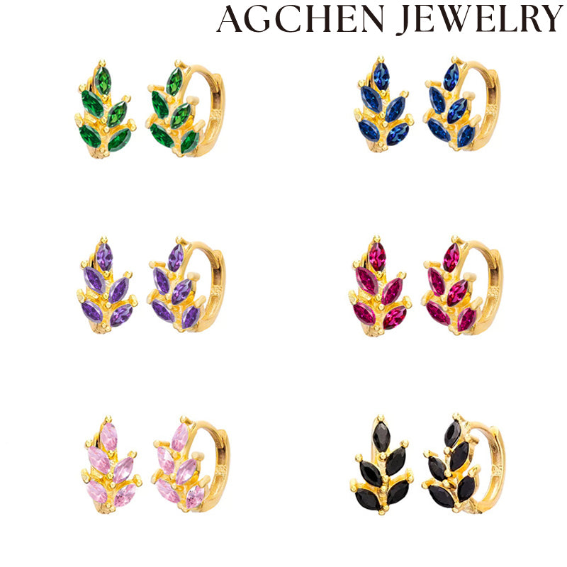 AG Leaf Zirconia Earrings