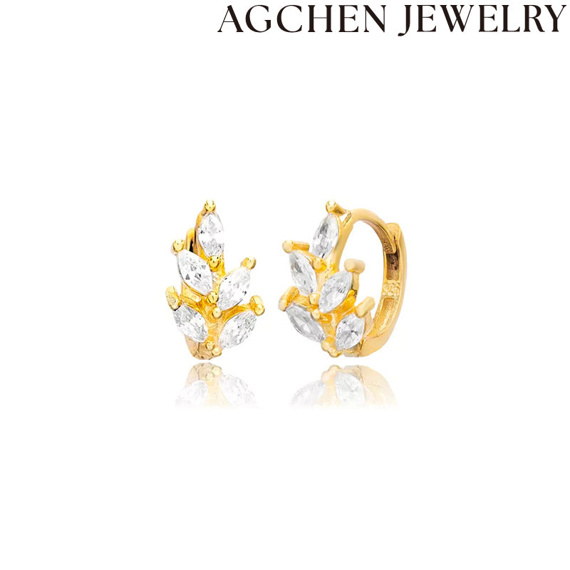AG Leaf Zirconia Earrings