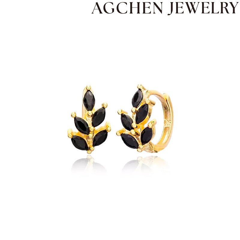 AG Leaf Zirconia Earrings