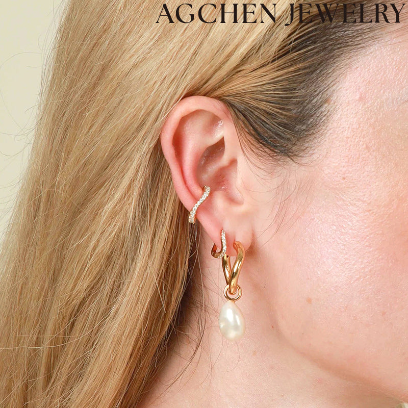 AG Irregular Zirconia Earrings