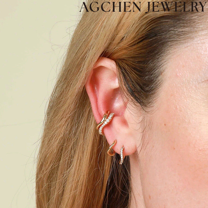 AG Irregular Zirconia Earrings