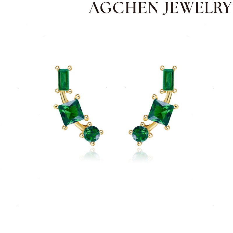 AG Minimalist Zirconia Stud Earrings for Women