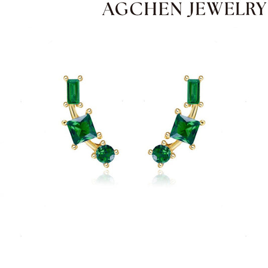 AG Minimalismaj Zirkonaj Stud Orelornamaĵoj por Virinoj