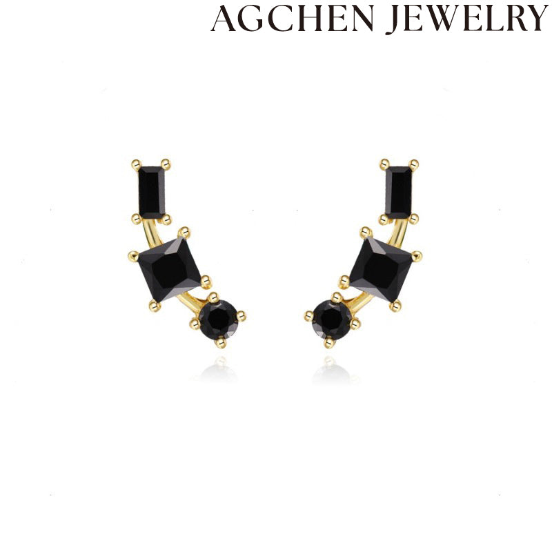 AG Minimalist Zirconia Stud Earrings for Women