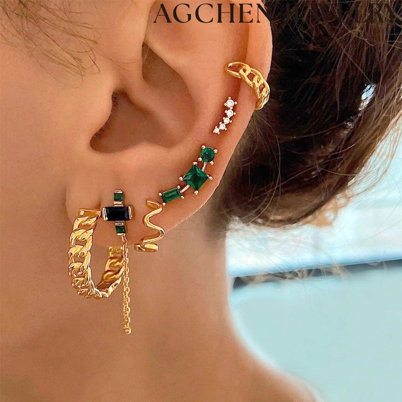 AG Minimalist Zirconia Stud Earrings for Women