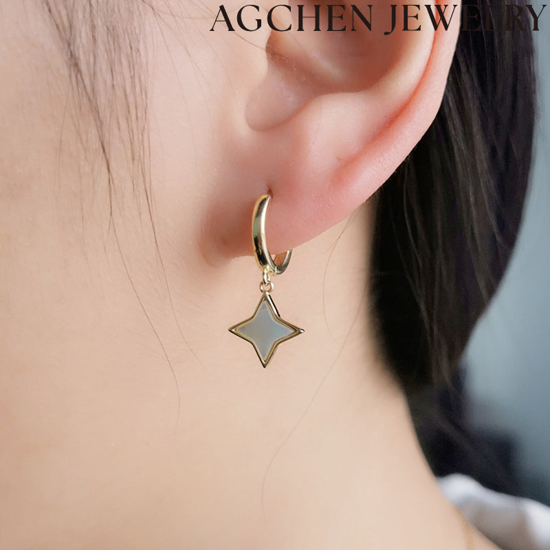 AG White Star Earrings