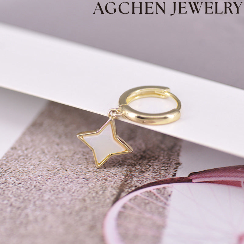 AG White Star Earrings