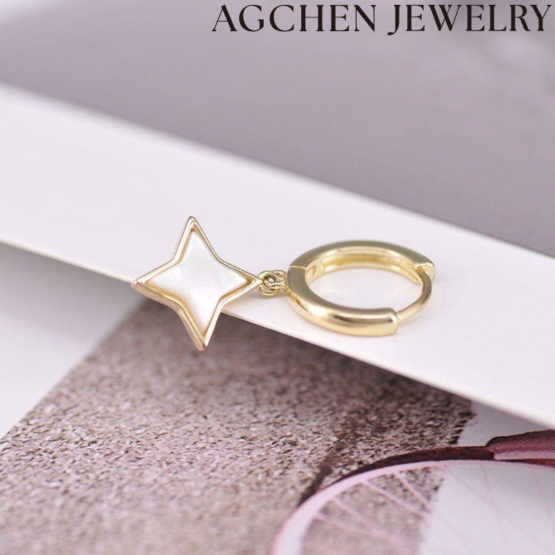 AG White Star Earrings