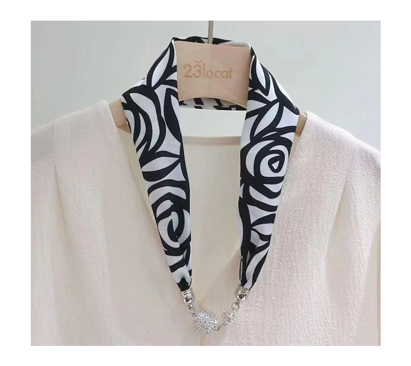 AG Couture Cascade Elegant Silk Scarf Charm