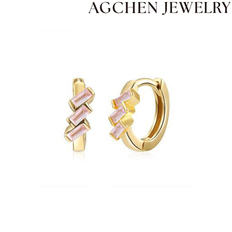 AG Trendy Pink Zircon Earrings
