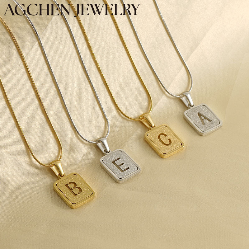 AG Minimalist Women's Square Letter Necklace