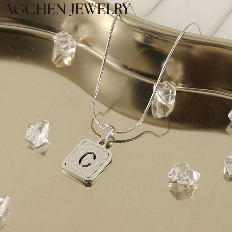 AG Minimalist Women's Square Letter Necklace