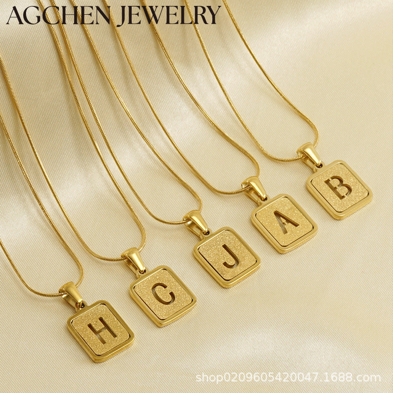 AG Minimalist Women's Square Letter Necklace