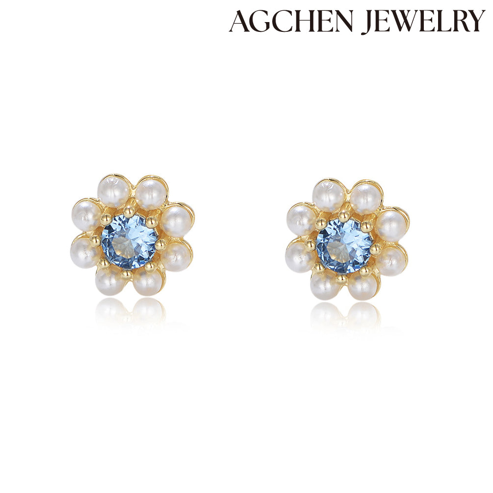 Sunflower Earrings agchenjewelry blue earrings blue stone earrings