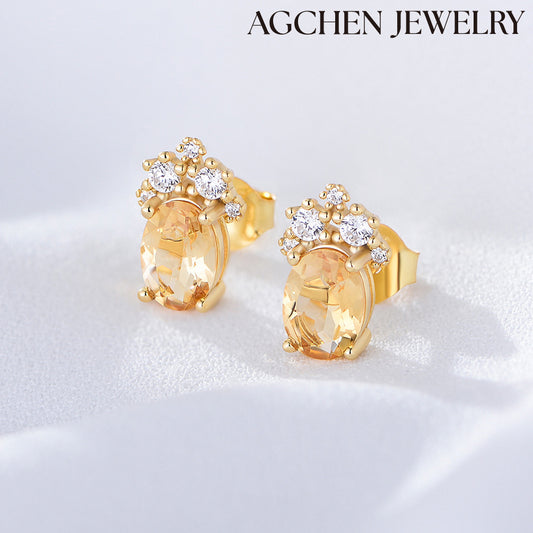 Champagne Cubic Zirconia Earrings agchenjewelry agjewelry agfashion cute earring