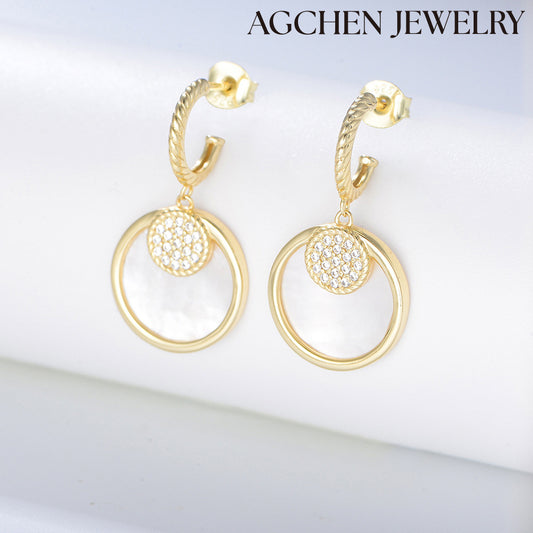 agchen jewelry circle hoop earring gold drop earrings