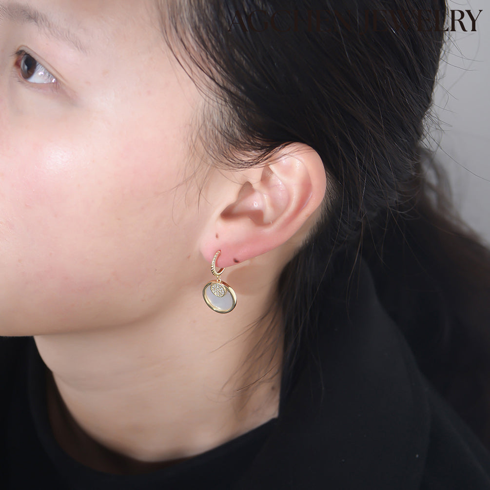 agchenjewelry gold hanging earrings hot zirconia earrings