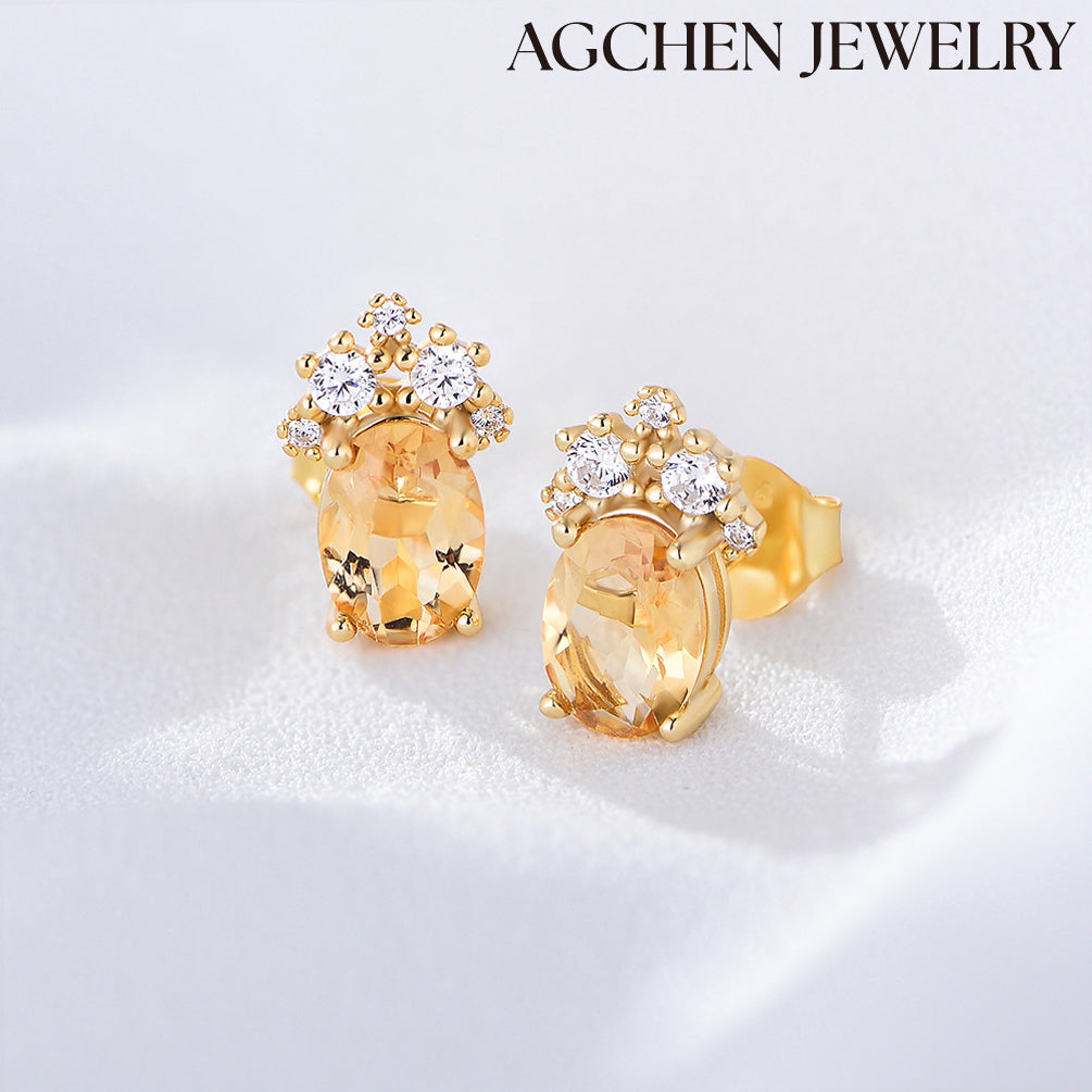 Champagne Cubic Zirconia Earrings agchenjewelry agjewelry agfashion cute earring