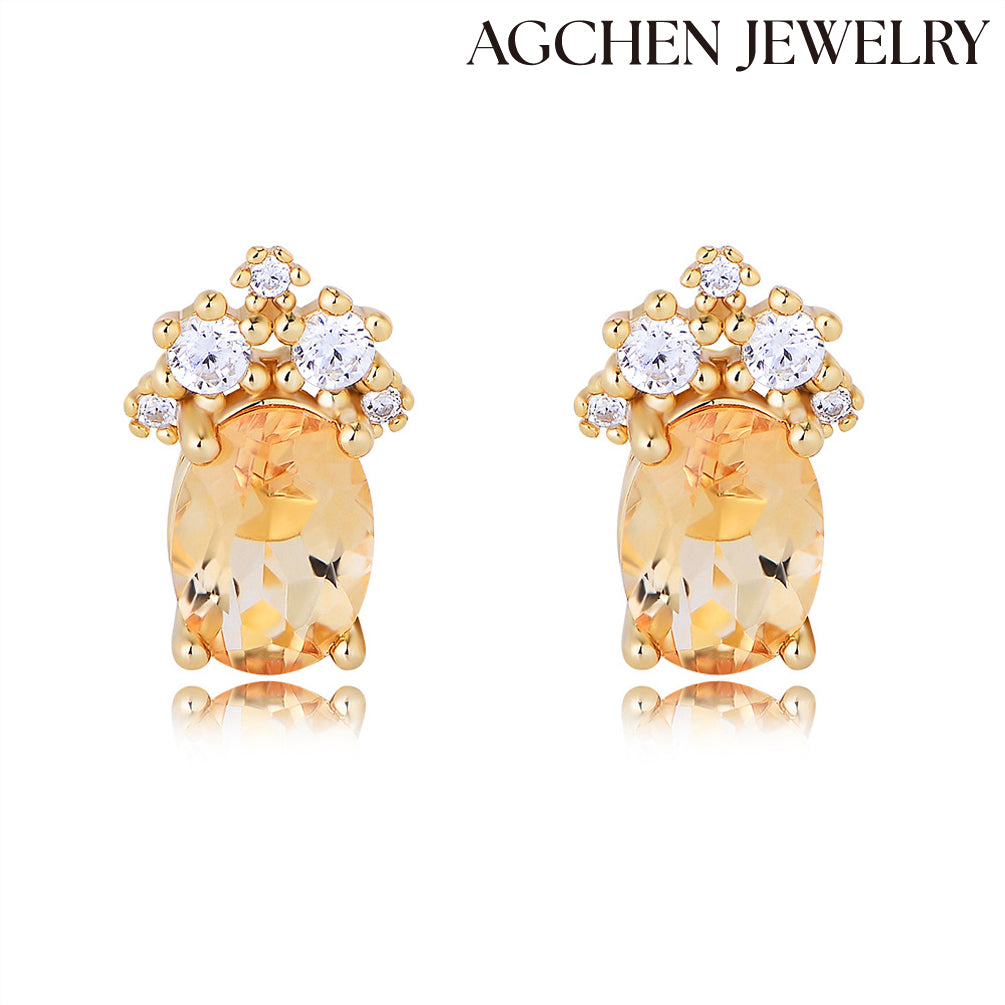Champagne Cubic Zirconia Earrings agchenjewelry agjewelry agfashion cute earring